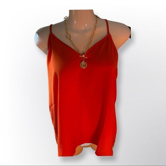 2/$39 Ladies coral cami tank top sz S - Picture 2 of 8